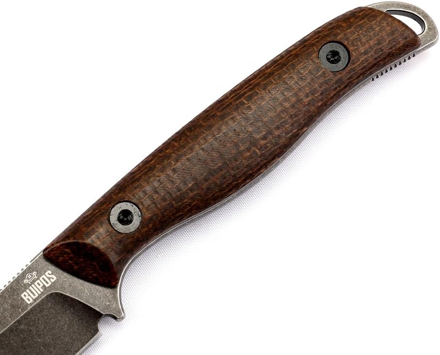 BD Small Straight, DC53 Steel Camping Knife with Kydex Sheath, G10 and Linen Handle, TAC, Gift (The linen handle is black)