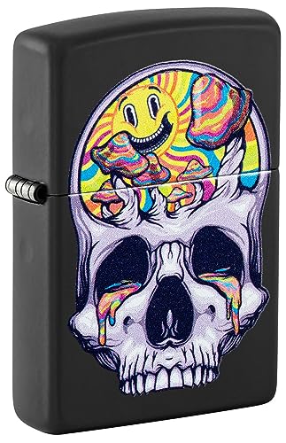 Image of Zippo Skull Moon Design Black Matte, Windproof Pocket Lighter, Refillable, (BIS Certified)