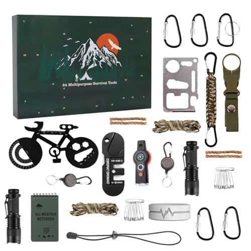 Survival Kit Adventskalender 2024, 24 Tage Survival Tools Countdown-Kalender, Adventskalender Survival Kit Für Männer, Survival Tools Set Für Outdoor-Enthusiasten – Bild 4
