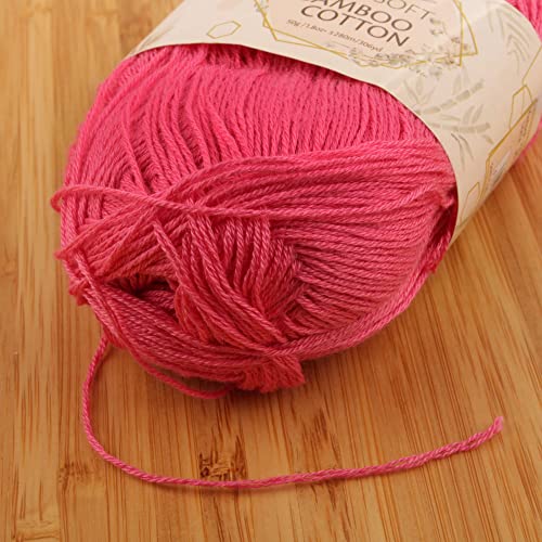 JubileeYarn Baby Soft Bamboo Cotton Yarn - 50g/Skein - Watermelon - 4 Skeins, 6TC03 Watermelon - Image 3