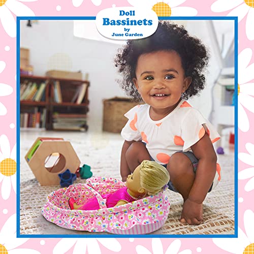 June Garden Cozy Dream Doll Bassinet - Baby Doll Portable Carrier - Fits for American Girl Dolls up to 14" - Soft Pillow & Safety Buckle Included - Thumbnail 5