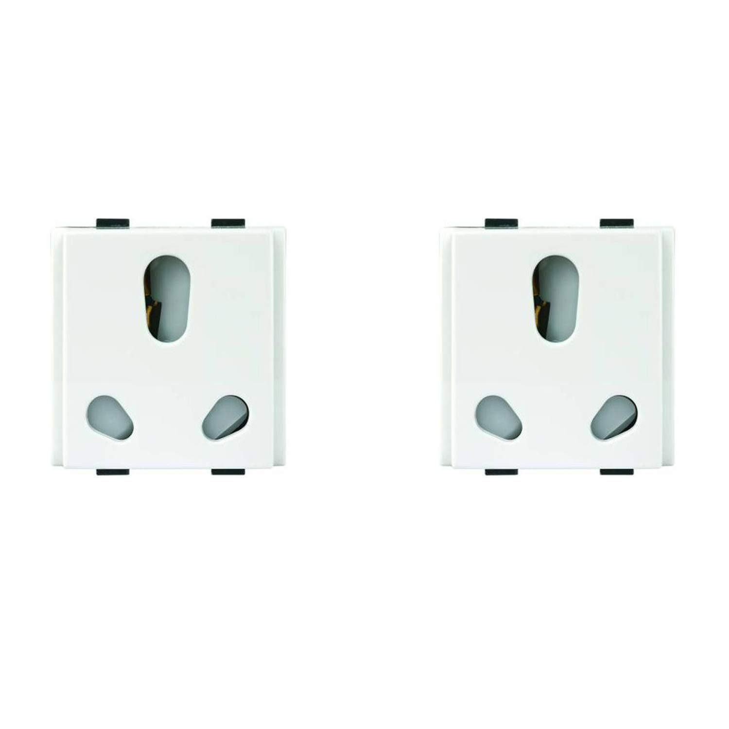 Anchor by Panasonic Roma Plus Modular Polycarbonate 6A/16A Twin Socket (White, Pack of 2)