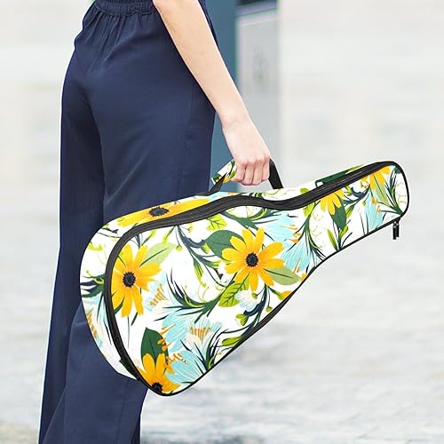 JRHEJTHH Durable Ukulele Bag Water Resistent Ukulele Case with Adjustable Shoulders for 21 23 24 inch Thick Padding Yellow Flower - Les Beatles, Paul McCartney, John Lennon, RIngo Starr, George Harrison JRHEJTHH Durable Ukulele Bag Water Resistent Ukulele Case with Adjustable Shoulders for 21 23 24 inch Thick Padding Yellow Flower – Image 7