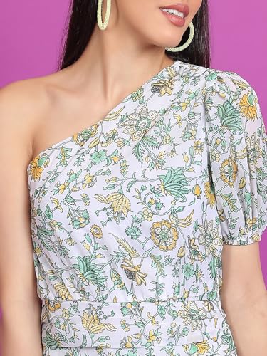 Image of Tokyo Talkies Women's Sleeveless Halter Neck Printed Dresses | Stylish Dresses | Casual Dresses