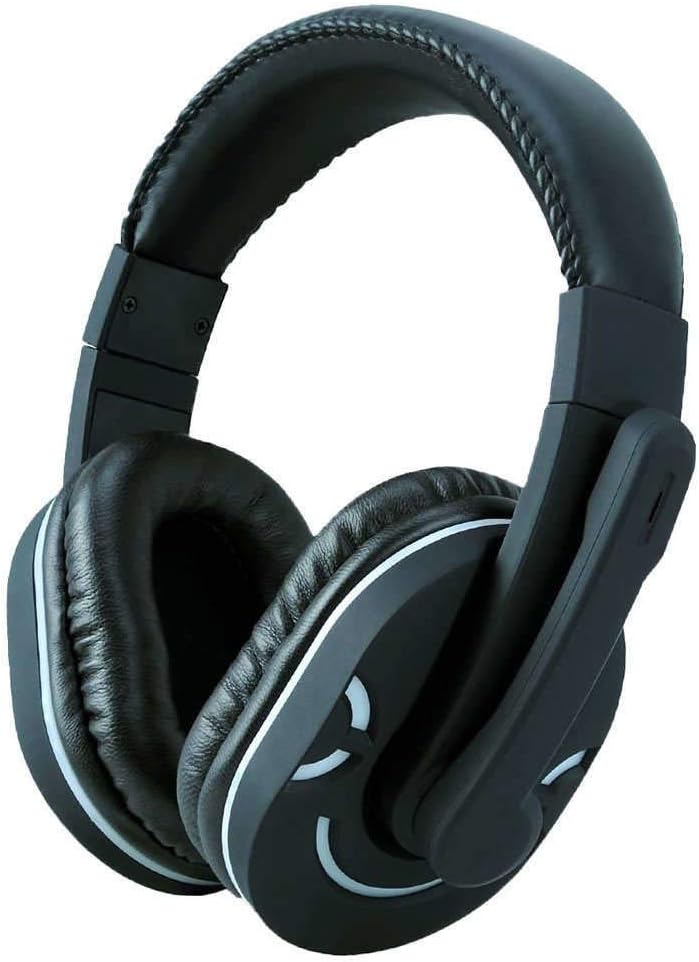astrum HS790 On-Ear Stereo Headphones with LED, Wire Controller and Fix Rotating Mic (Black)