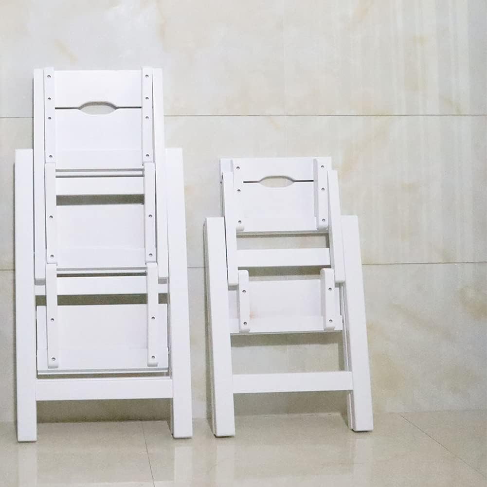 Lightweight Woodgrain 3 Step Ladder Folding Step Stool Stepladders Home and Kitchen Step Ladder Sturdy and Wide Pedal Ladders Maximum Load 150kg (Brown 2 Steps)