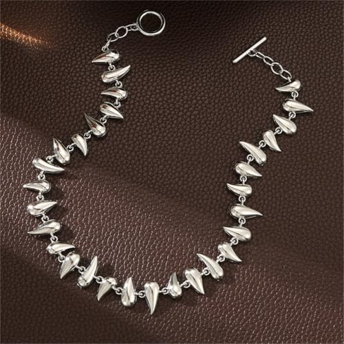 Collier ras du cou goutte d'eau Hebelee en maille larmichette réglable 38cm - 4
