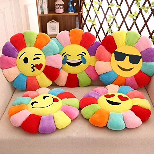 Riftree Velvet Pure Fiber Filling Super Soft Emoji Sunflower Cushion Plush Stuffed Toy for Home Party Decoration Set of 5 Pieces (B089DKMY15) Amazon Price History, Amazon Price Tracker