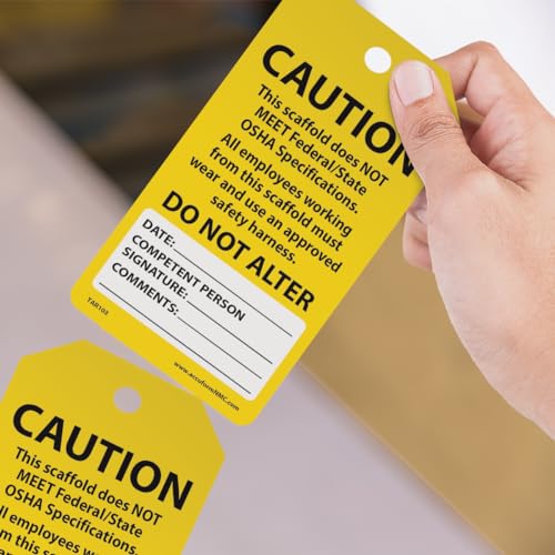 AccuformNMC 250 etiquetas de andaimes por rolo, o andaime não atende às especificações federais/esta