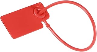 uxcell Plastic Zip Ties Security Tags Anti-Tamper 165mm Length for Storage Units, Red, Pack of 50
