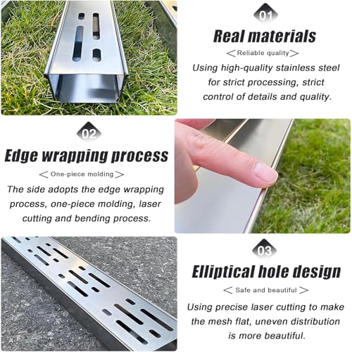 Kit de vidange en acier inoxydable avec grille amovible pour drainage efficace - 4