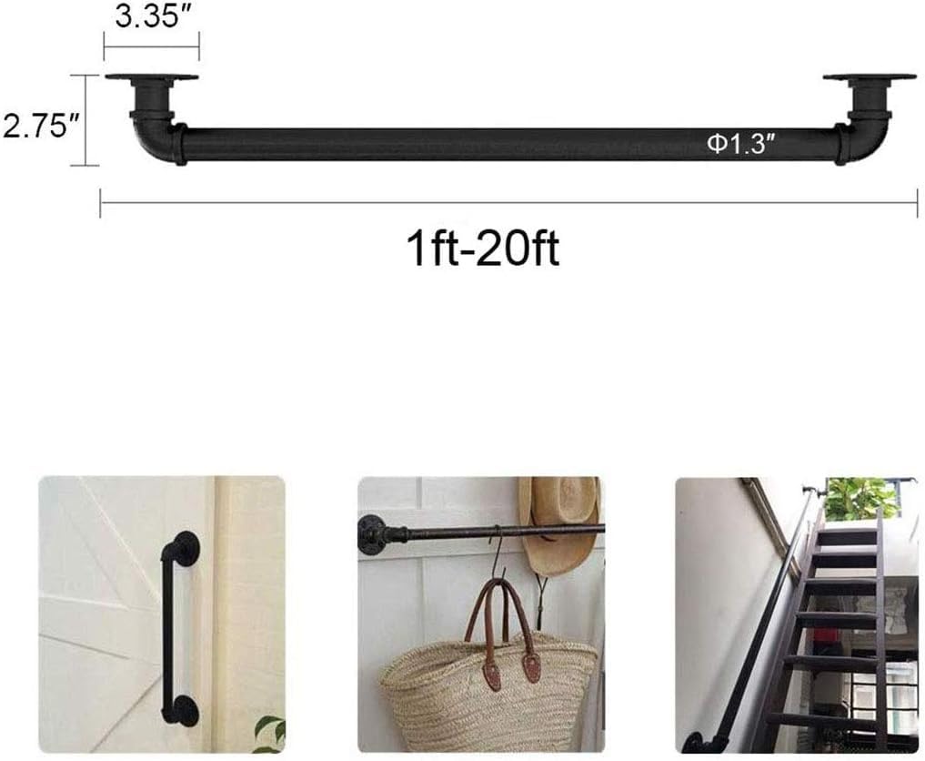 Poręcz ścienna 4FT/120 cm, przemysłowa poręcz schodowa poręcz schodowa
