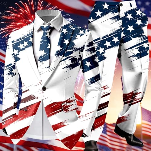 Veste et pantalon homme imprimé patriotique ensemble de fête - 2