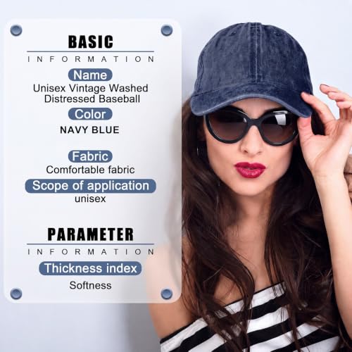 Image of Geyoga 7 Pieces Unisex Vintage Washed Distressed Baseball Hat Baseball Cap for Dad Twill Adjustable Hat