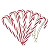 Naler 12 x suikerstokken, kerstboomversiering, boomversiering, kerstboomversiering, kerstboomdecoratie, hangers met koord, rood en wit
