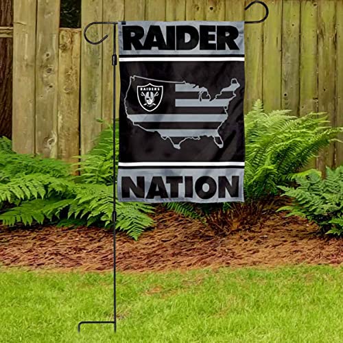 Drapeau de jardin Raiders avec support en métal résistant au vent