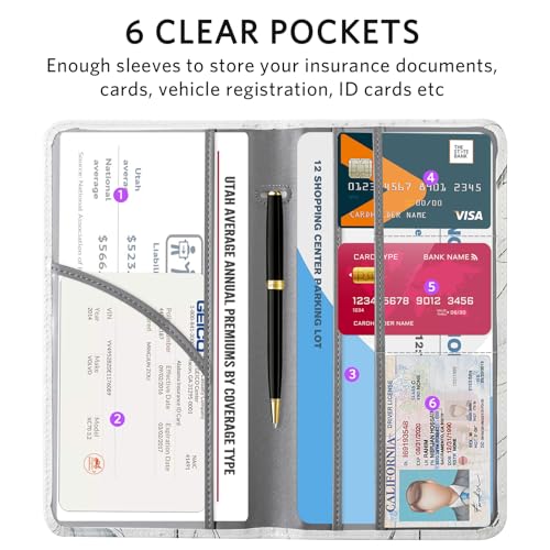 Image of CoBak Car Registration and Insurance Holder | Vehicle Glove Box Organizer, Auto Truck Compartment Document Case with Magnetic Closure for Insurance & Driver License