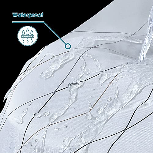 Lanmeng Fabric Shower Curtain For Bathroom Showers And Bathtubs, Black Gray Zigzag Line, Comes With 12 Hooks, Machine Washable, Extra Long (72-By-78 Inch), 72 X 78 In (Extra Long) #TOP1