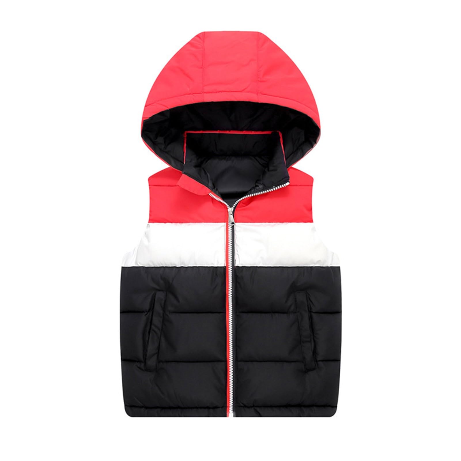 Generisch Veste de mi-saison pour enfant garçon - Doudoune rembourrée en polaire - Veste sans manches - Fermeture éclair - Hiver