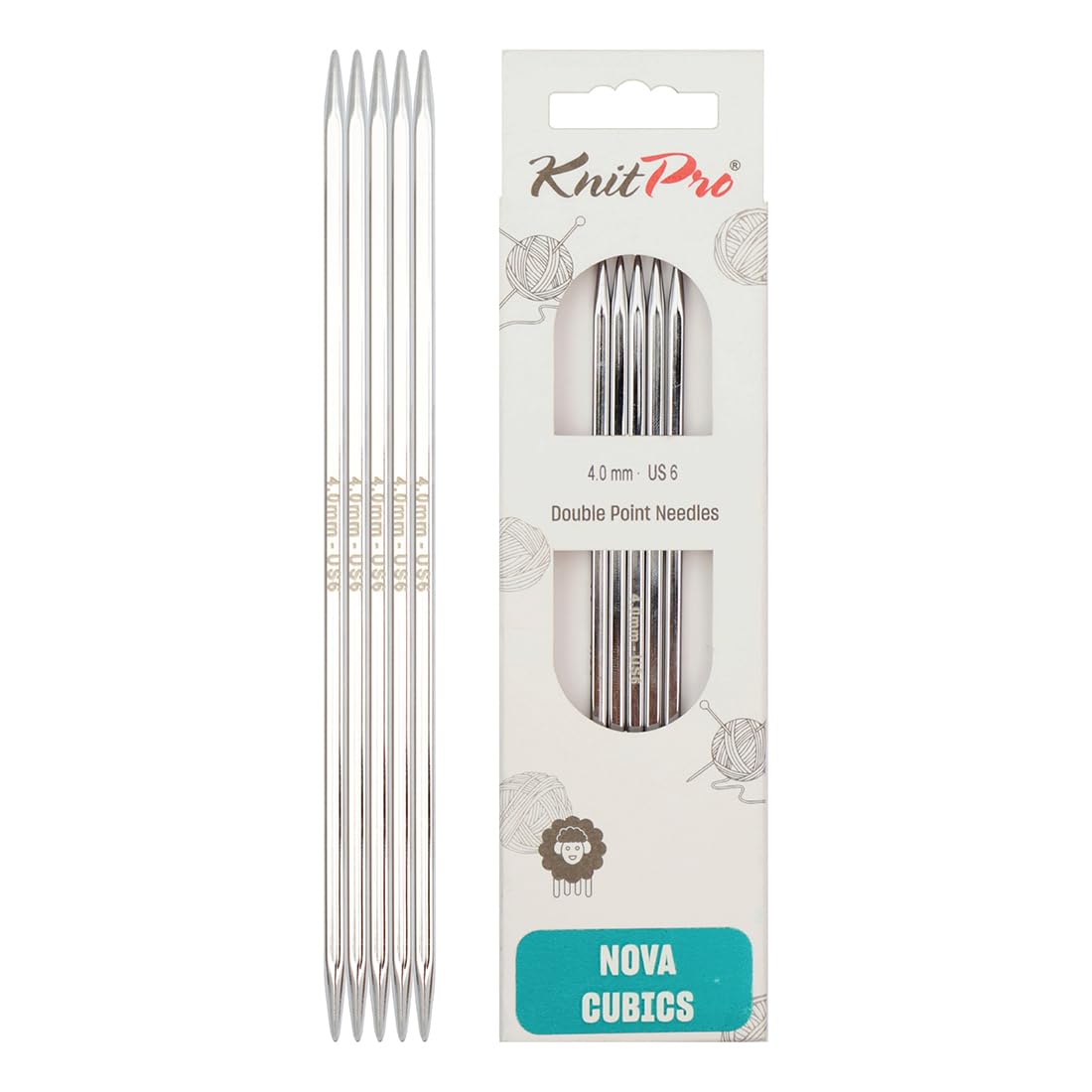 KnitPro Nova Cubics Double Pointed Needles 5" (12.5cm) | 4.00mm