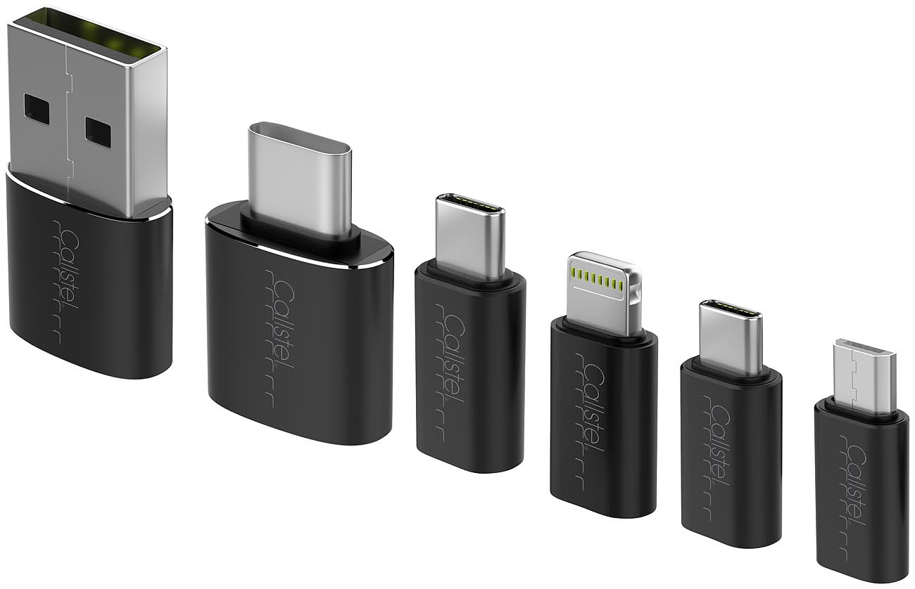 Callstel 6-częściowy zestaw adapterów USB, OTG-USB, Lightning, 60 W PD