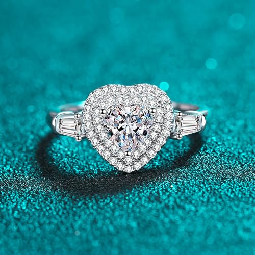 14K Gold Heart Shaped Elegant Women's Engagement Rings for Women | 1 Carat Diamond Ring | VVS2 Excellent Cut Dazzling D-color Shine | Ideal for Wedding Occasions3