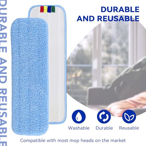 Image of Replacement Microfiber Pad Fit for Rubbermaid Commercial 18 Inch Mop Head - 10 Pack Update Wrapping Wet & Dry Commercial Cleaning Reusable Refills Fit for Any Microfiber Flat Mop System 18 inch