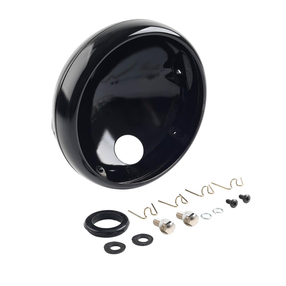 Cninba13 Glossy Black Round Headlight Housing Bucket Cover Round Headlamp bucket shell Cover 7 inch For Universal FOR Harley FOR Kawasaki FOR Honda FOR Yamaha