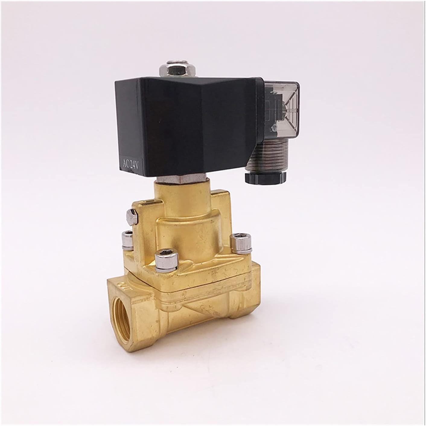 25bar Brass High Temperature Steam 2way Water Solenoid Valve for Hot Water 3/8 1/2 AC220V Orifice 15mm Normal Close(OneColor,1/2Inch)