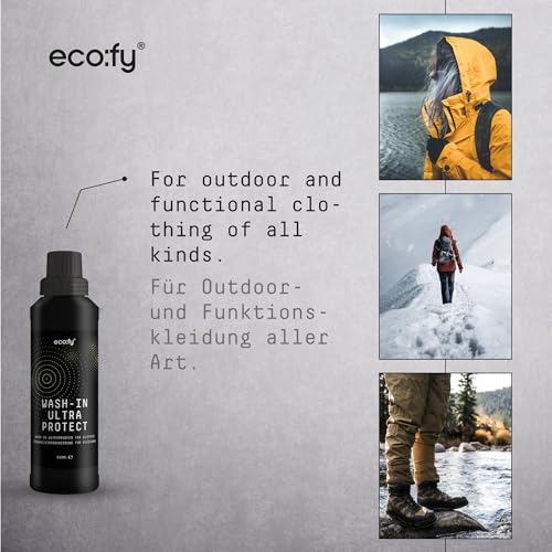 eco:fy Ultra Protect Imprägnier Waschmittel Einwaschimprägnierung Textil Imprägnierung Regenjacke, Jacke, Gore-Tex, Funktionskleidung (500 ml)