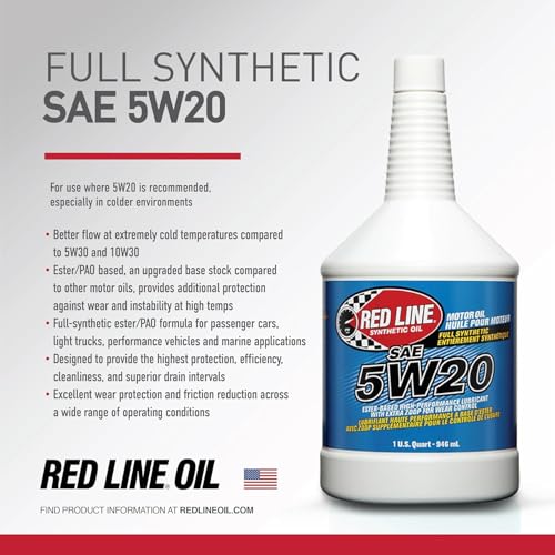 Aceite de motor totalmente sintético Red Line 5W-20 5 galones miniatura 3