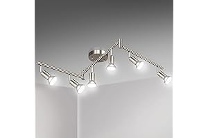 Unicozin 6-Way Brushed Nickel Matt Track Lighting Kit with Flexibly Rotatable Light...