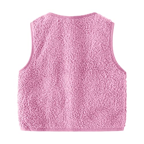 Kids Fleece Vest Lightweight Waterproo𝐟 Sleeveless Zip Up Outwear for Boys Girls Baby Cotton Warm Vests3