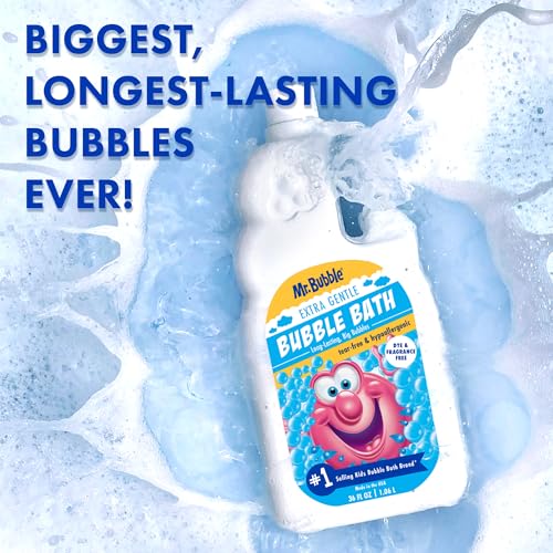 Image of Mr. Bubble Extra Gentle Bubble Bath - Hypoallergenic, Tear Free Bubble Bath Solution Perfect for Sensitive Skin (Pack of 2 Bottles, 36 fl oz Each)
