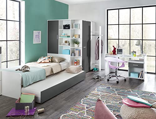 Jugendzimmer Joker 7 teiliges Komplett Set mit Eckkleiderschrank, Bett...