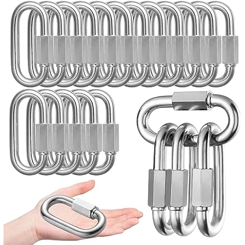 40Pack Heavy Duty Chain Links, 1200lbs Capacity 5/16” Quick Link Locing Carabiners, Thread Quick Link Connector for Safe Chain Gym Swing Hammock Shade Sails, 3.2 Inch Carabiner Clips Repair Chain Cover