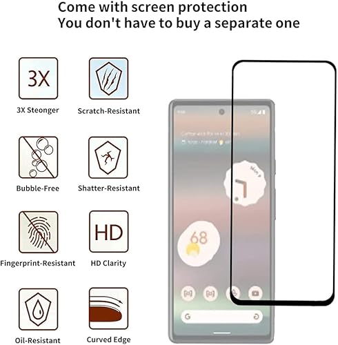 Miniatura 3 de Compatible con Pixel 8 Funda con soporte de metal, no amarillea, compatible con Pixel 8 Clear Hybrid Acrylic TPU Bumper a prueba de golpes a prueba