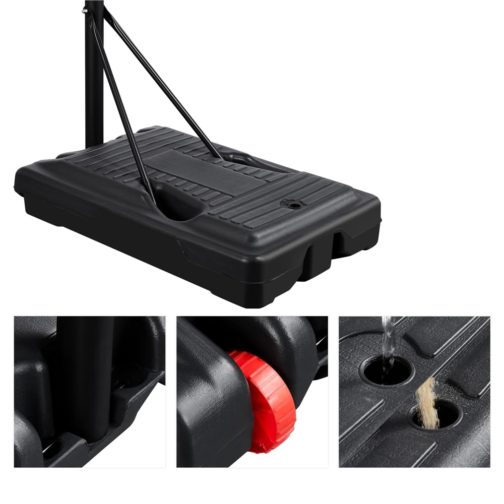 Yaheetech Canestro Basket Esterno Portatile Altezza Regolabile 304 – 353 cm Pallacanestro da Camera Interno con Tabellone Rosso