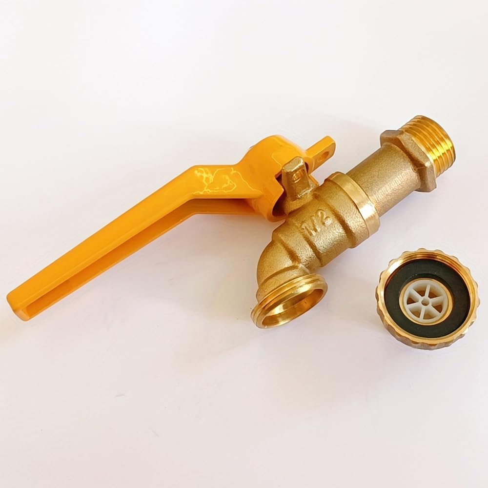 Rubinetto per acqua fredda – Rubinetto da giardino a parete, 1/2 pollici, in ottone resistente al gelo, design durevole per lavelli e giardini