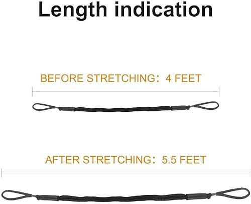 Miniatura 3 de Cuerda de amarre para muelle de amortiguación, 4 piezas de 3.5 a 5.5 pies para barco, PWC, moto acuática, pontón, kayak, canoa, SeaDoo