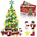 Adventskalender 2025 Kinder, Weihnachtsbaum Bauspielzeug, 24 Kartons Countdown Kalender mit LED...