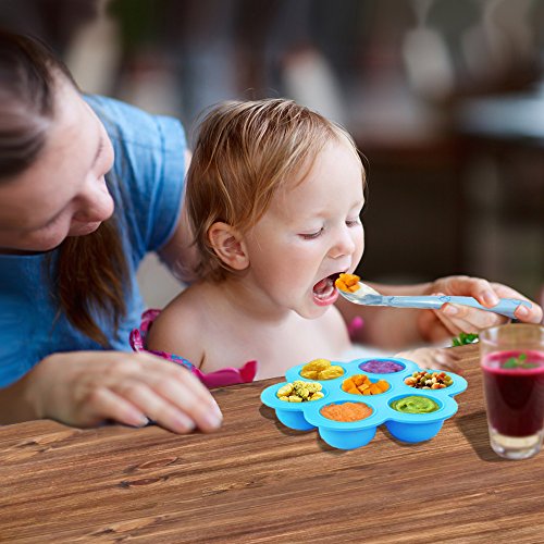 Silicone Egg Bites for 5, 6, 8 qt Pressure Cooker Baby Food Freezer Trays Storage Containers with Lid, Non- Stick - Thumbnail 7