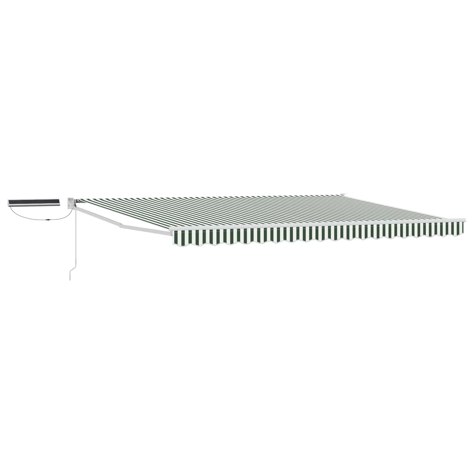 Tenda da Sole Elettrica, Alluminio, Terrazza, Verde e Bianco, 5 x 3 m, 29.53kg