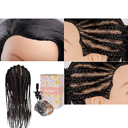 Kalyx Cosmetology Afro Mannequin Head With Hair For Braiding Cornrow Or Practice Sew In On Hair Doll Head Manikins Hair Training Head #TOP5