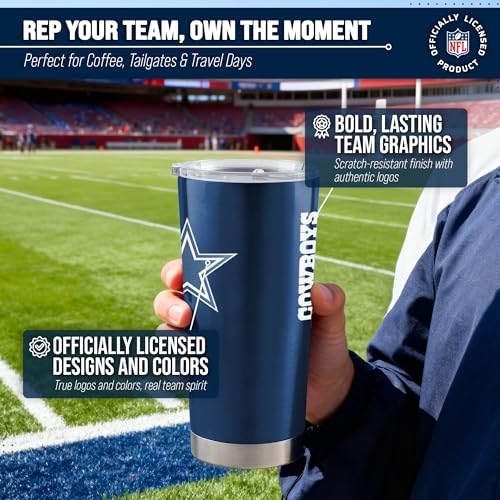 Image of Dallas Cowboys NFL 20oz Stainless Steel Insulated Tumbler, Slider Lid