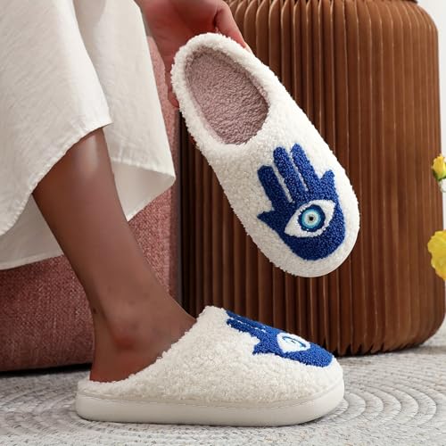 Image of Slippers for Women Men Fuzzy Memory Foam Slipper Fluffy Winter Soft Warm Slip On House Shoes