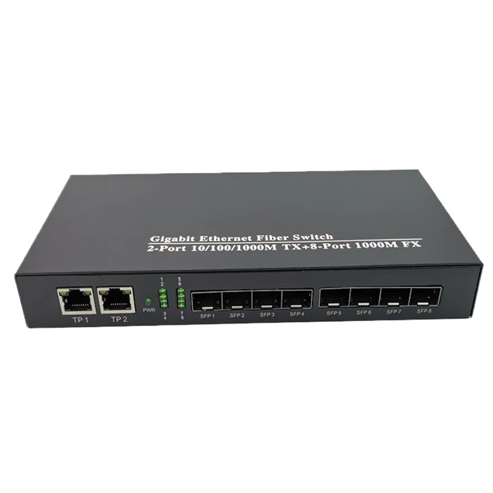 Konwerter mediów 8 sfp 2rj45 konwerter mediów, przełącznik światłowodowy Gigabit do kamery IP, światłowód UTP(z sfp 4A4B LC)