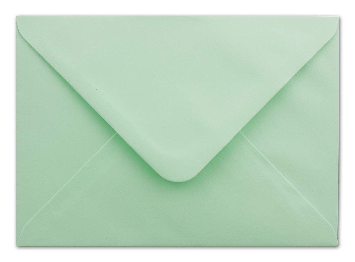 500 DIN C5 kopert miętowa zieleń - 16,2 x 22,7 cm - 100 g/m² klejenie na mokro spiczaste klapka - z serii Colours-4-you - agent szczęścia xx.