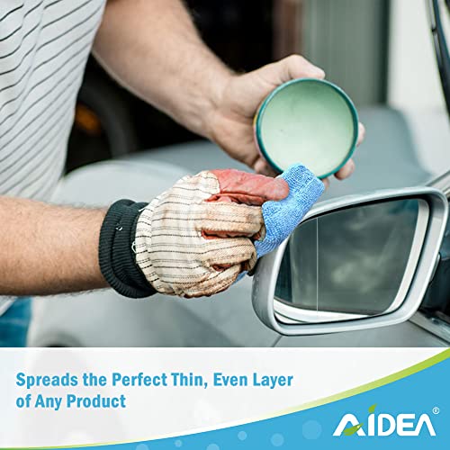 Aidea Microfiber Applicator Pads-8Pk, Microfiber Sponge, Car Wash Pads, Cleaning Pads, Great For Applying Wax, Sealants & Other Conditioners-Blue #TOP3