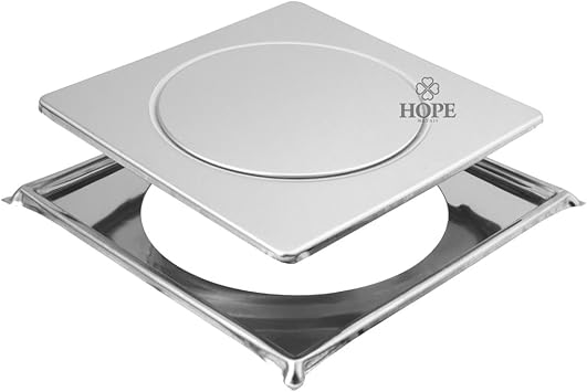 10. HOPE METAIS Ralo Click Quadrado em Metal Cromado